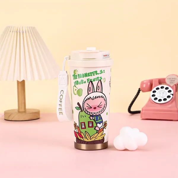 500ml Cute Labubu Travel Coffee Mug with Double Drinking Lid - 500ml Cute Labubu Travel Coffee Mug with Double Drinking Lid - Image 11 of 11