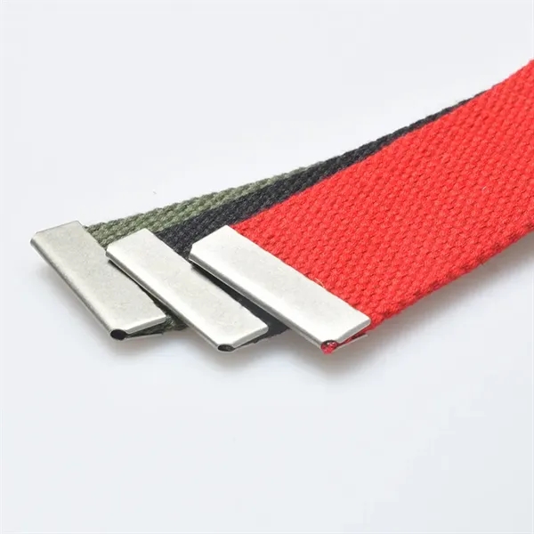Military Poly-Cotton Canvas Woven Alloy Buckle Belt - Military Poly-Cotton Canvas Woven Alloy Buckle Belt - Image 4 of 5