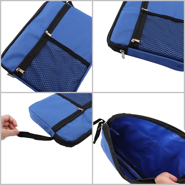 Polyester Waterproof Travel Cosmetic Toiletry Bag W/ Handle - Polyester Waterproof Travel Cosmetic Toiletry Bag W/ Handle - Image 2 of 3