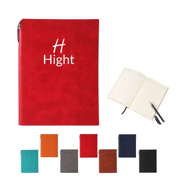 A5 Soft PU Cover Journal Notebook W/ Pen, Debossed Custom - A5 Soft PU Cover Journal Notebook W/ Pen, Debossed Custom - Image 0 of 6