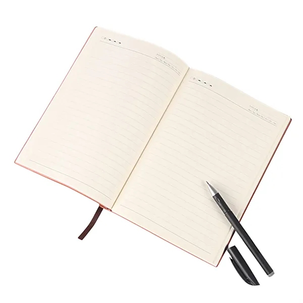 A5 Soft PU Cover Journal Notebook W/ Pen, Debossed Custom - A5 Soft PU Cover Journal Notebook W/ Pen, Debossed Custom - Image 2 of 6