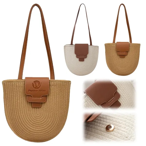 Handwoven Durable Lightweight Tote Bag with Zipper Closure - Handwoven Durable Lightweight Tote Bag with Zipper Closure - Image 0 of 9