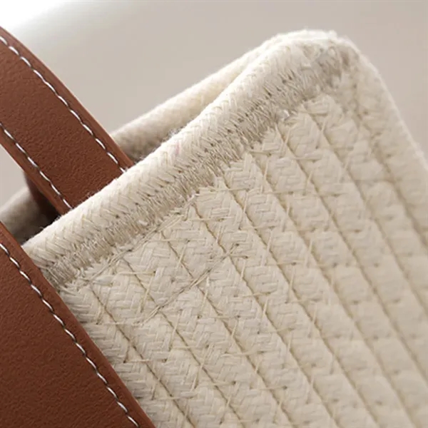 Handwoven Durable Lightweight Tote Bag with Zipper Closure - Handwoven Durable Lightweight Tote Bag with Zipper Closure - Image 4 of 9