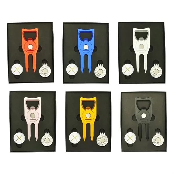 Golf Divot Tool Gift Set w/ Magnetic Ball Marker & Hat Clip - Golf Divot Tool Gift Set w/ Magnetic Ball Marker & Hat Clip - Image 2 of 4