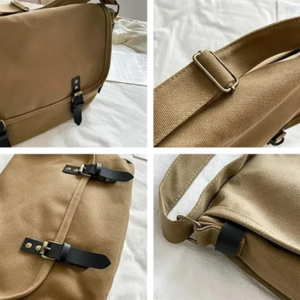 Canvas Crossbody Shoulder Bag for Women Men Fashion Large Ho - Canvas Crossbody Shoulder Bag for Women Men Fashion Large Ho - Image 2 of 4