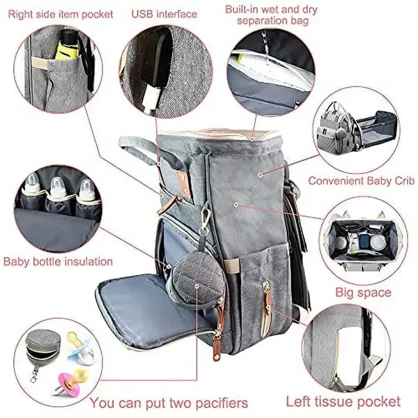 Backpack Diaper Bag with Changing Station - Backpack Diaper Bag with Changing Station - Image 2 of 5
