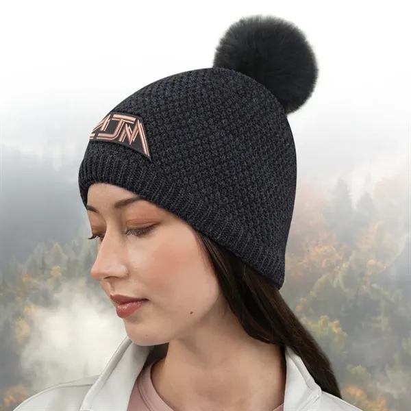 Board Toque w Faux Fur Rabbit PomPom 12cm - Board Toque w Faux Fur Rabbit PomPom 12cm - Image 6 of 7