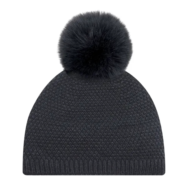 Board Toque w Faux Fur Rabbit PomPom 12cm - Board Toque w Faux Fur Rabbit PomPom 12cm - Image 2 of 7