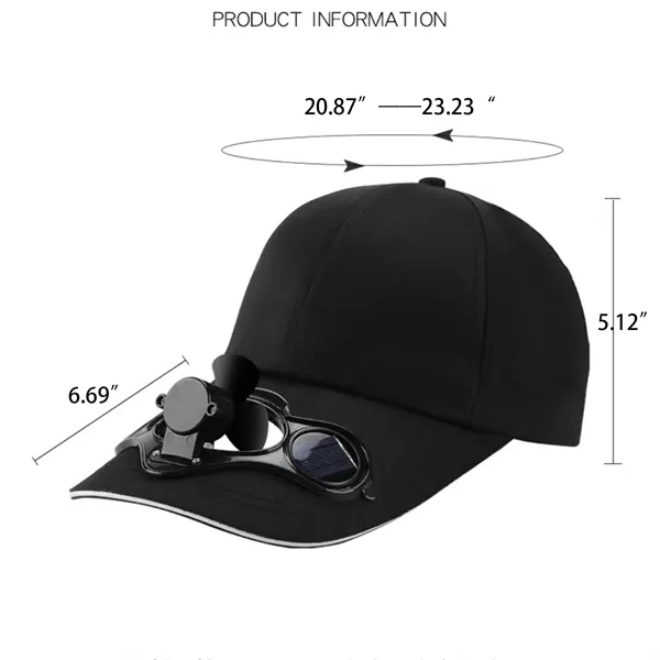 Solar Powered Fan Cap Ideal For Outdoor Activities - Solar Powered Fan Cap Ideal For Outdoor Activities - Image 1 of 11