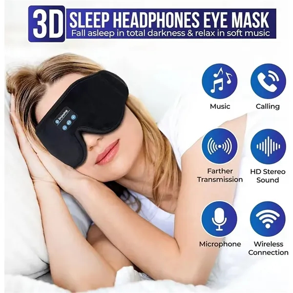 Wireless Music Sleeping Eye Mask - Wireless Music Sleeping Eye Mask - Image 1 of 4