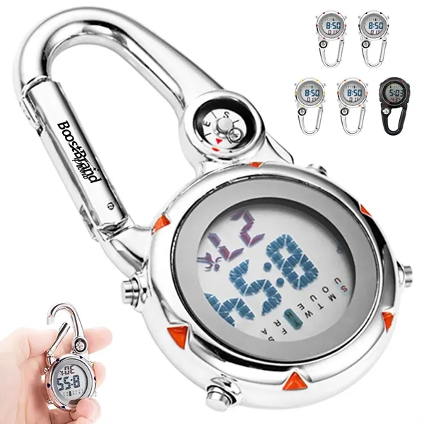 Digital Carabiner Watch with Compass - Digital Carabiner Watch with Compass - Image 0 of 5