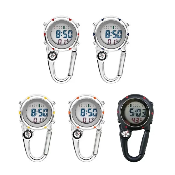 Digital Carabiner Watch with Compass - Digital Carabiner Watch with Compass - Image 2 of 5