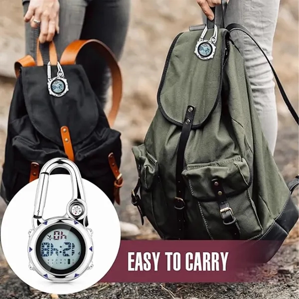 Digital Carabiner Watch with Compass - Digital Carabiner Watch with Compass - Image 5 of 5