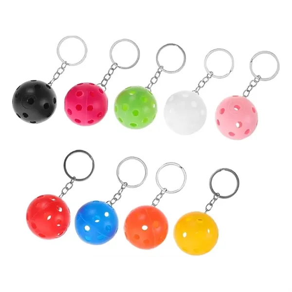 Custom Sports Perforated Ball Keychain for Golf Outdoor - Custom Sports Perforated Ball Keychain for Golf Outdoor - Image 2 of 6
