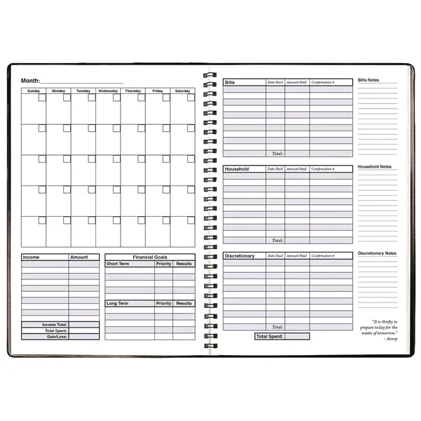 Financial Budget Planner- Wire Bound 7" x 10" - Financial Budget Planner- Wire Bound 7" x 10" - Image 1 of 7