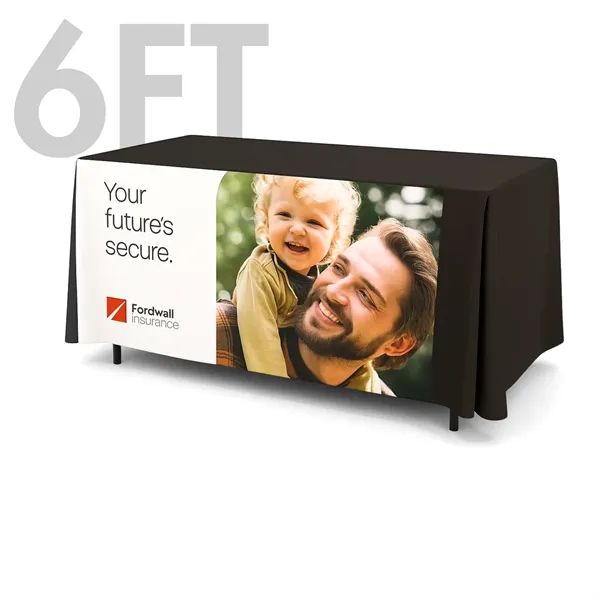 6' Fitted Table Cover, Full Color Front Panel - 6' Fitted Table Cover, Full Color Front Panel - Image 0 of 3