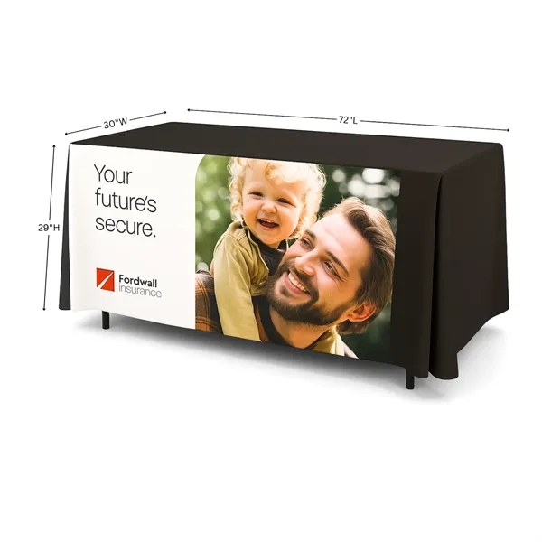 6' Fitted Table Cover, Full Color Front Panel - 6' Fitted Table Cover, Full Color Front Panel - Image 1 of 3