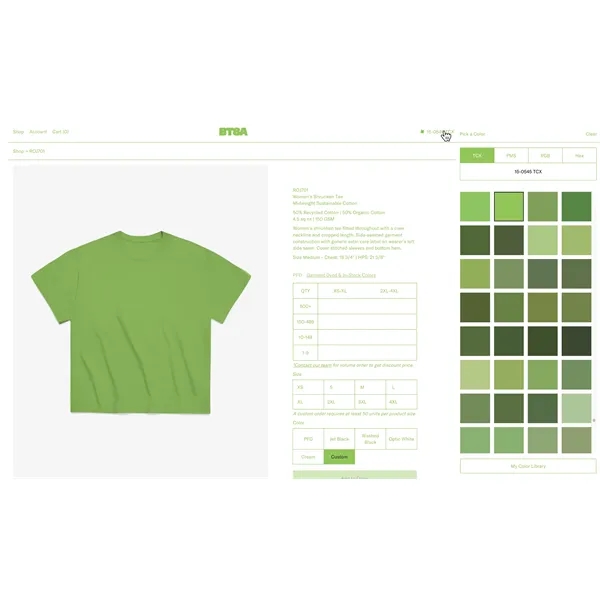 Pantone Custom Uni-sex Shrunken T-Shirt Sustainable Cotton - Pantone Custom Uni-sex Shrunken T-Shirt Sustainable Cotton - Image 1 of 1