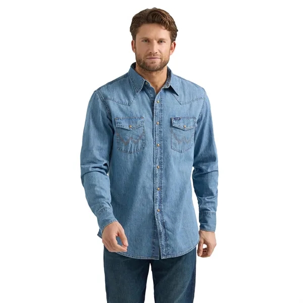 Wrangler® Men's Classic Denim Western Snap Shirt - Wrangler® Men's Classic Denim Western Snap Shirt - Image 8 of 10