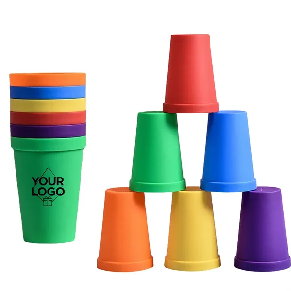 7oz Kids' Colorful Stackable Plastic Cups - 7oz Kids' Colorful Stackable Plastic Cups - Image 0 of 8
