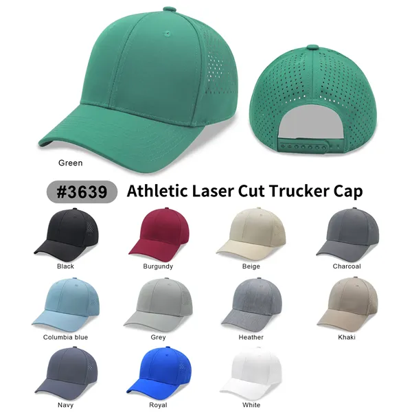 6 Panels Laser Cut Mesh Quick Dry Golf Trucker Cap - 6 Panels Laser Cut Mesh Quick Dry Golf Trucker Cap - Image 0 of 24