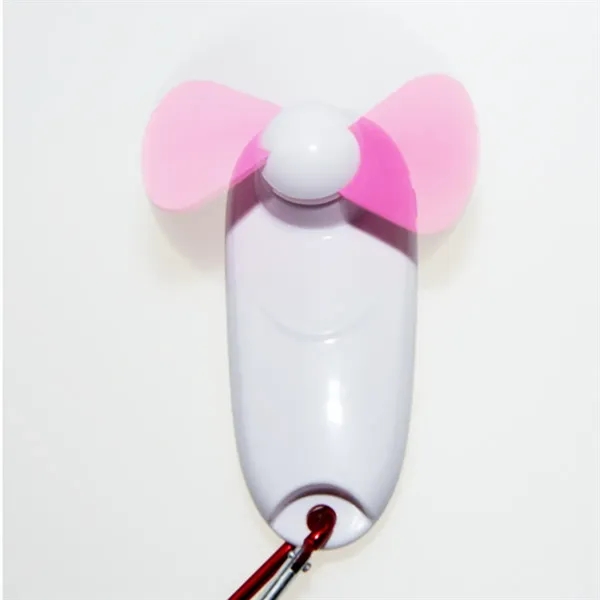 Mini Clip-On Fan with LED Light and Carabiner Attachment - Mini Clip-On Fan with LED Light and Carabiner Attachment - Image 5 of 5