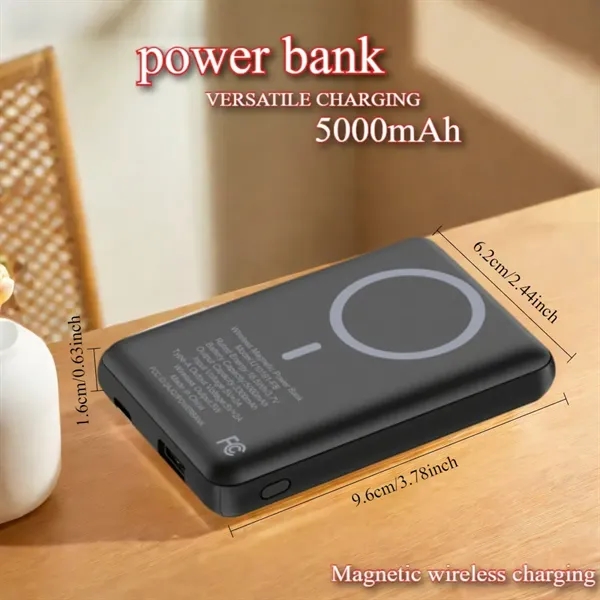 PowerPort 5000mAh Magnetic Power Bank with Wireless Charging - PowerPort 5000mAh Magnetic Power Bank with Wireless Charging - Image 8 of 13