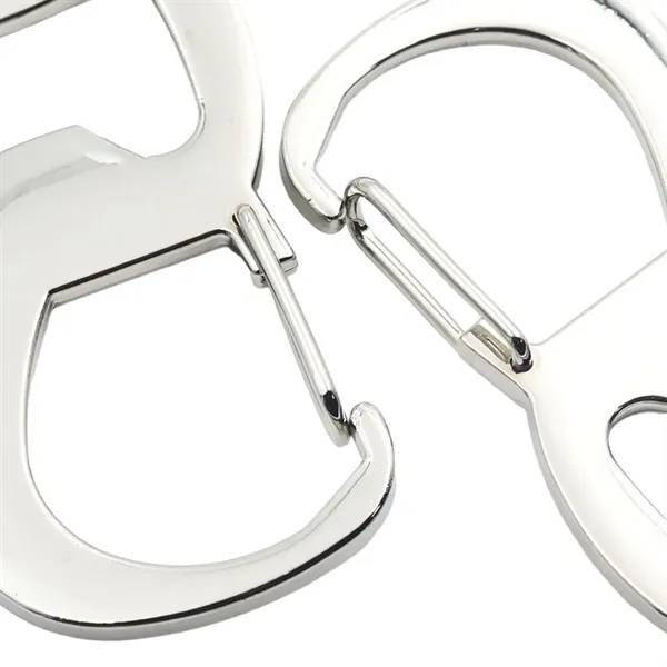 Self-Locking Zinc Alloy Bottle Opener Carabiner Keychain - Self-Locking Zinc Alloy Bottle Opener Carabiner Keychain - Image 2 of 5