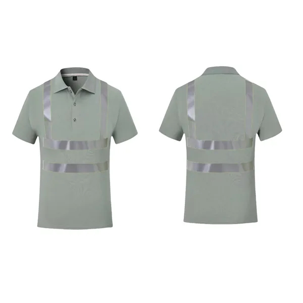 High-Visibility Polo Shirts With Reflective Strips - High-Visibility Polo Shirts With Reflective Strips - Image 2 of 12