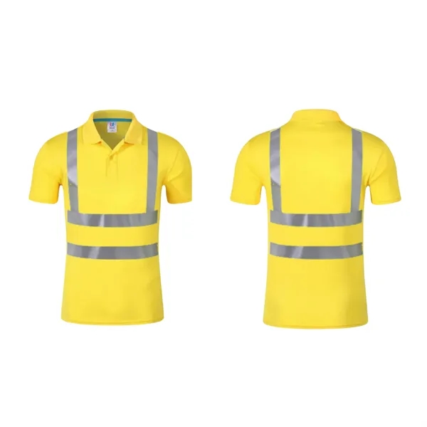 High-Visibility Polo Shirts With Reflective Strips - High-Visibility Polo Shirts With Reflective Strips - Image 3 of 12
