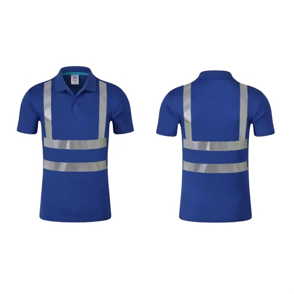 High-Visibility Polo Shirts With Reflective Strips - High-Visibility Polo Shirts With Reflective Strips - Image 4 of 12