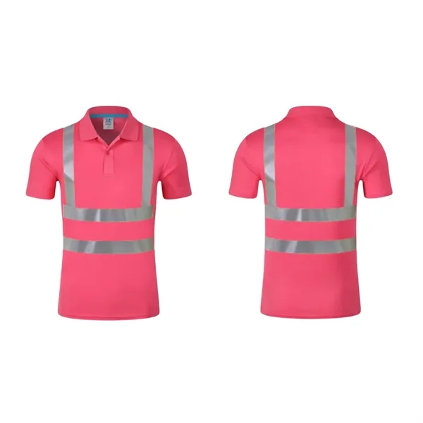 High-Visibility Polo Shirts With Reflective Strips - High-Visibility Polo Shirts With Reflective Strips - Image 9 of 12