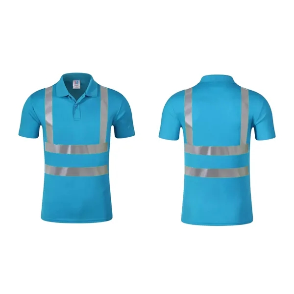 High-Visibility Polo Shirts With Reflective Strips - High-Visibility Polo Shirts With Reflective Strips - Image 11 of 12