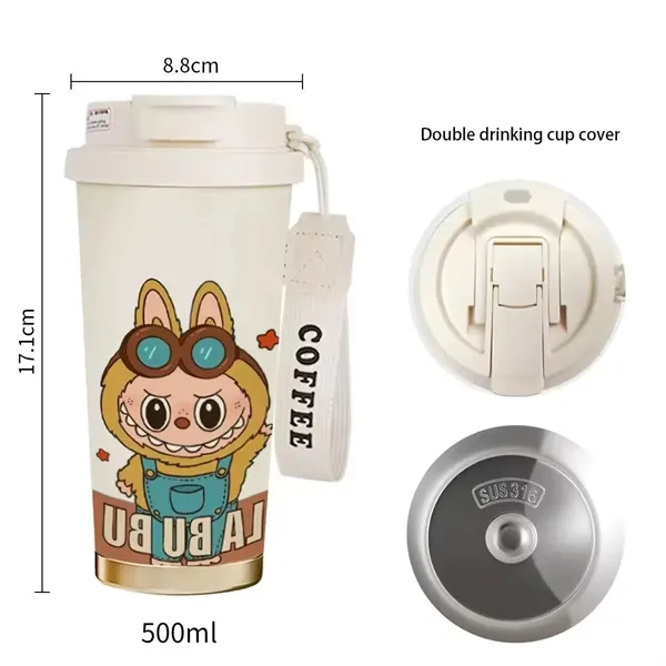 20oz Cute Labubu Travel Coffee Mug with Straw Lid - 20oz Cute Labubu Travel Coffee Mug with Straw Lid - Image 1 of 21