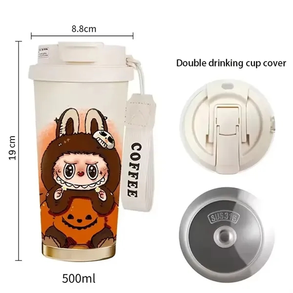 20oz Cute Labubu Travel Coffee Mug with Straw Lid - 20oz Cute Labubu Travel Coffee Mug with Straw Lid - Image 3 of 21