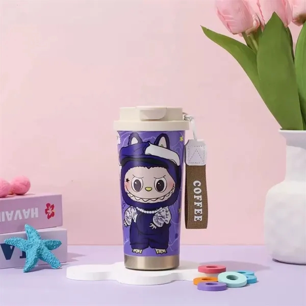 20oz Cute Labubu Travel Coffee Mug with Straw Lid - 20oz Cute Labubu Travel Coffee Mug with Straw Lid - Image 18 of 21