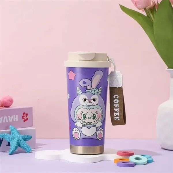 20oz Cute Labubu Travel Coffee Mug with Straw Lid - 20oz Cute Labubu Travel Coffee Mug with Straw Lid - Image 19 of 21