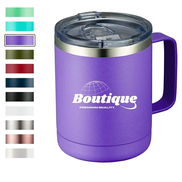 12 oz Insulated Coffee Mug Tumbler with Handle Sliding Lid - 12 oz Insulated Coffee Mug Tumbler with Handle Sliding Lid - Image 0 of 3