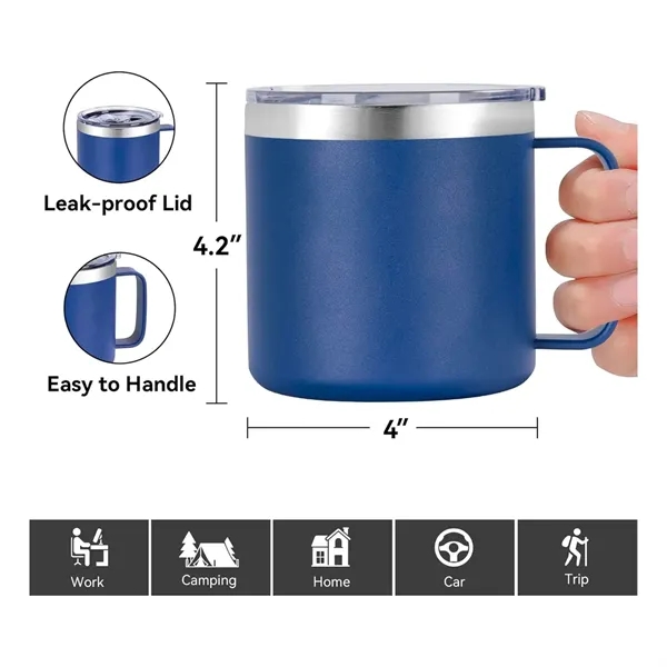 12 oz Insulated Coffee Mug Tumbler with Handle Sliding Lid - 12 oz Insulated Coffee Mug Tumbler with Handle Sliding Lid - Image 1 of 3
