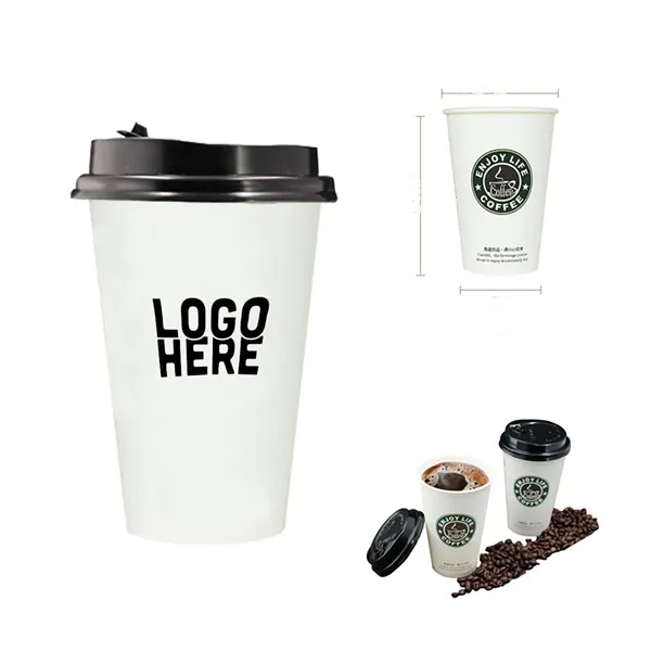12OZ Disposable Paper Cup with Lid - 12OZ Disposable Paper Cup with Lid - Image 0 of 3