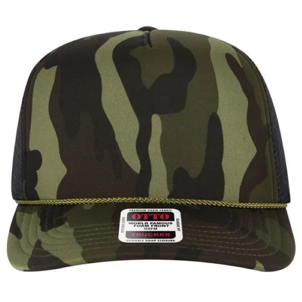 5 Panel High Crown Polyester Mesh Back Trucker Hat - 5 Panel High Crown Polyester Mesh Back Trucker Hat - Image 9 of 9