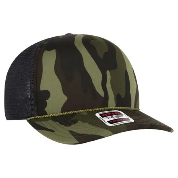 5 Panel High Crown Polyester Mesh Back Trucker Hat - 5 Panel High Crown Polyester Mesh Back Trucker Hat - Image 8 of 9