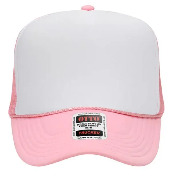 5 Panel High Crown Foam Front Mesh Back Trucker Hat - 5 Panel High Crown Foam Front Mesh Back Trucker Hat - Image 317 of 321