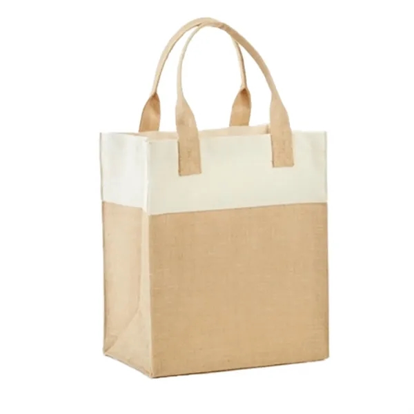 Mini Jute Gift Bag with Cotton Trims - Mini Jute Gift Bag with Cotton Trims - Image 1 of 1