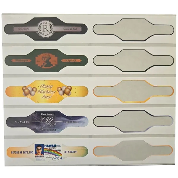 3.25" Digital Print Cigar Bands - Stock Shape - 3.25" Digital Print Cigar Bands - Stock Shape - Image 1 of 3