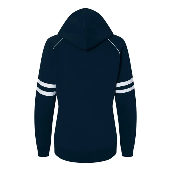 J. America Women's Varsity Fleece Piped Hooded Sweatshirt - J. America Women's Varsity Fleece Piped Hooded Sweatshirt - Image 4 of 10