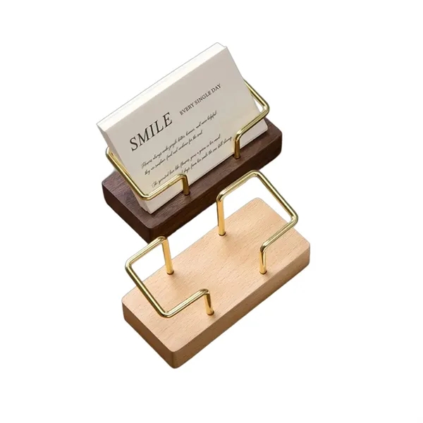 Wooden Business Card Holder Organizer - Wooden Business Card Holder Organizer - Image 0 of 4