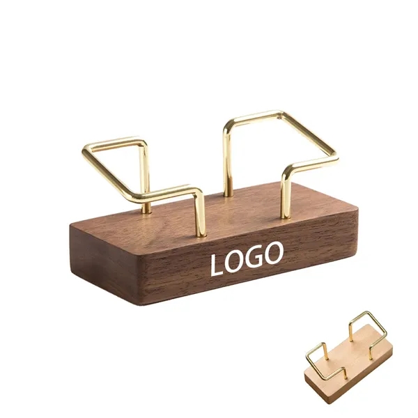 Wooden Business Card Holder Organizer - Wooden Business Card Holder Organizer - Image 3 of 4