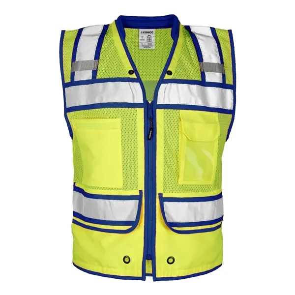 Kishigo Men's Color Contrast High Performance Surveyors Vest - Kishigo Men's Color Contrast High Performance Surveyors Vest - Image 7 of 8