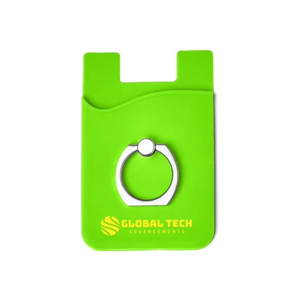 Silicone Card Holder with Metal Ring Phone Stand - Silicone Card Holder with Metal Ring Phone Stand - Image 2 of 20
